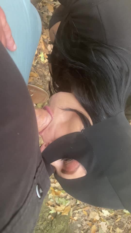 Milfycalla Sucking Some Dick In The Woods Outdoor Outdoor Blowjob