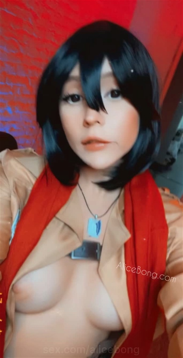 Alicebong Mikasa💋 Cosplay Big Boobs Animegirl Cute Amateur Sexy Hentai Boobs Kawaii