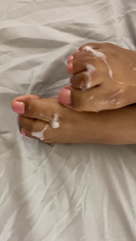 Cum Covered Toes & Feet