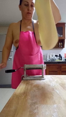 Nude kitchen. Tits shake 1