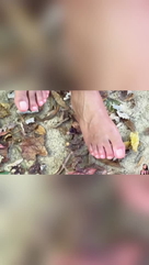 Ebony Girl Shows Off Her Toes Outside - Full Video in Store