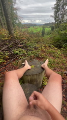 Nude public masturbation with a view